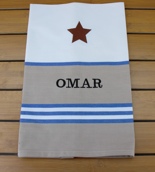 Torchon à rayures personnalisé et avec motif