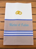 Torchon à rayures personnalisé et avec motif