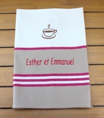 Torchon à rayures personnalisé et avec motif