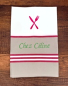 Torchon à rayures personnalisé et avec motif