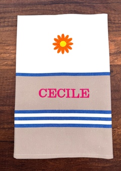 Torchon à rayures personnalisé et avec motif