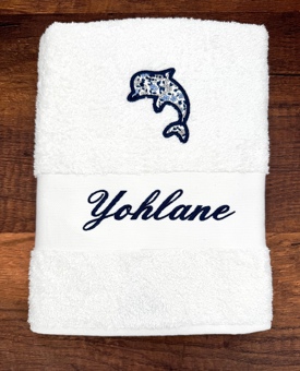 Drap de bain avec motif appliqué