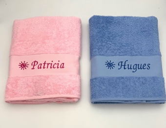 Duo de Draps de bain assortis avec motif