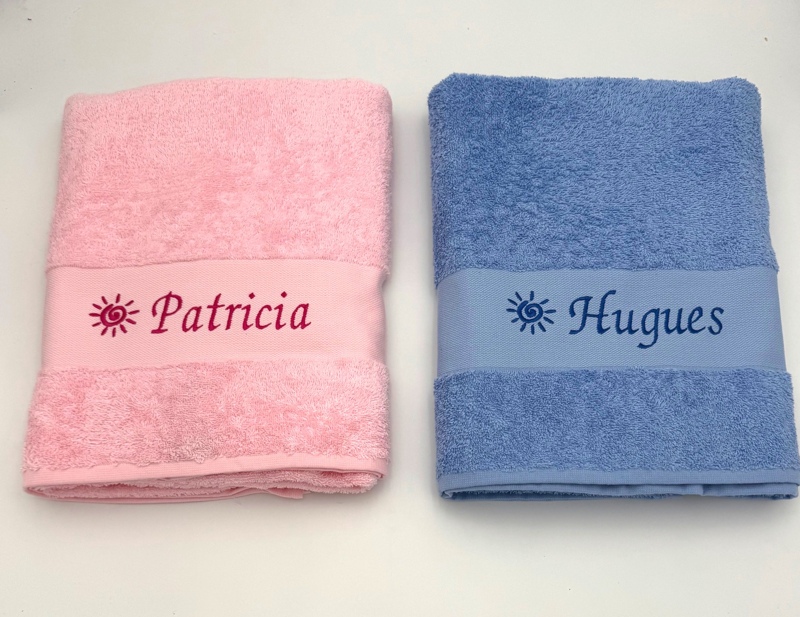Duo de Draps de bain assortis avec motif