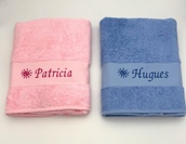 Duo de Draps de bain assortis avec motif