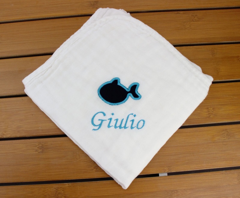 Lange blanc cassé et motif double gaze