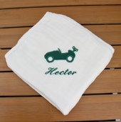 Lange personnalisé avec motif appliqué en double-gaze