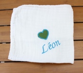 Lange personnalisé avec motif appliqué en double-gaze