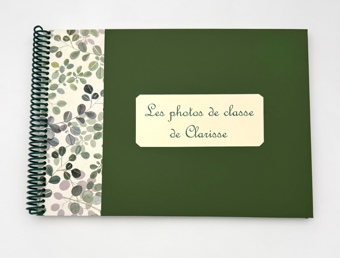 Album pour photos de classe vert et eucalyptus*