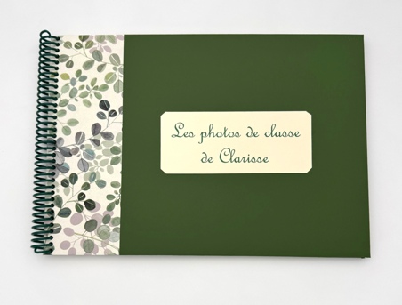 Album pour photos de classe vert et eucalyptus*