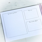 Album pour photos de classe bleu et leçon d'écriture