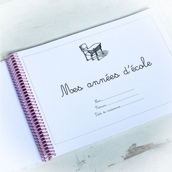 Album pour photos de classe fuchsia et toile de jouy fuchsia Album pour photos de classe fuchsia et toile de jouy fuchsia