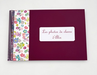 Album photos de classe  Bordeaux et liberty bleu et rose