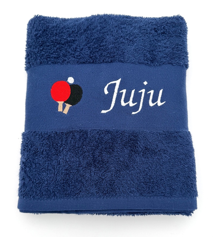 Serviette de toilette Ping-pong brodée Juju