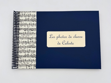 Album photos de classe Bleu et musique noire