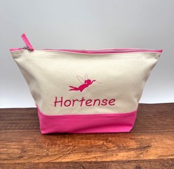 Trousse de toilette bicolore personnalisée avec motif