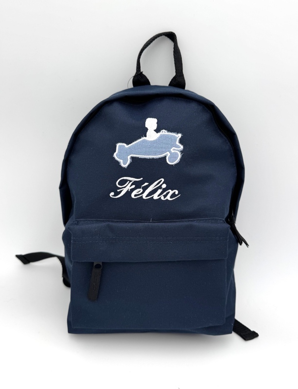 Sac à dos avec motif appliqué en double gaze Sac à dos avec motif appliqué en double gaze