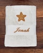 Coffret naissance Sac à dos, serviette de toilette et lange avec motif appliqué en double gaze