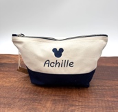 Trousse de toilette bicolore personnalisée avec motif