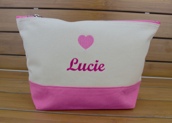 Trousse de toilette bicolore personnalisée avec motif