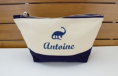 Trousse de toilette bicolore personnalisée avec motif