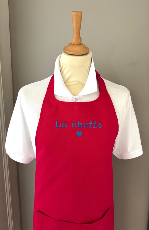 Tablier de cuisine adulte personnalisé et petit coeur