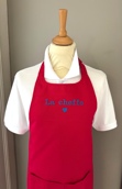 Tablier de cuisine adulte personnalisé et petit coeur