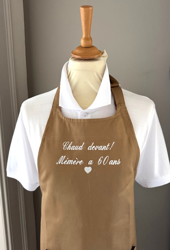 Tablier de cuisine adulte personnalisé et petit coeur