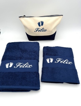Trousse de toilette et serviette personnalisée