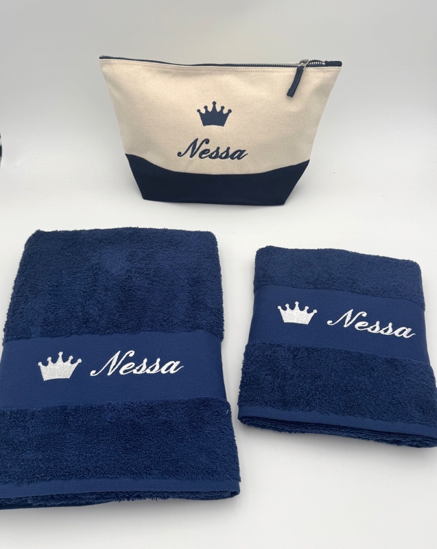 Trousse de toilette et serviette personnalisée