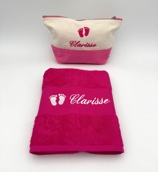 Trousse de toilette et serviette personnalisée