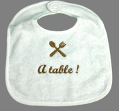 Bavoir éponge blanc personnalisé