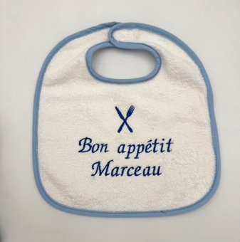 Bavoir éponge blanc personnalisé