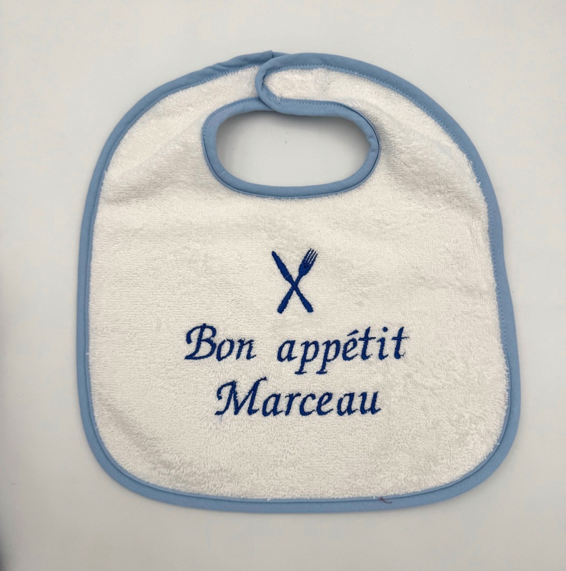 Bavoir éponge blanc personnalisé
