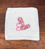 Lange personnalisé avec coeur et initiale en liberty