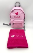 Sac à dos personnalisé et serviette assortie
