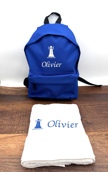 Sac à dos personnalisé et serviette assortie