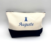 Trousse de toilette bicolore personnalisée avec motif