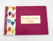 Album pour photos de classe fuchsia et ballons