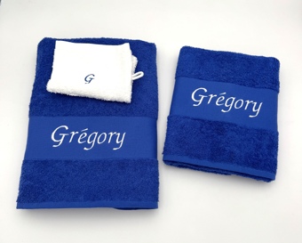 Serviette de toilette brodée
