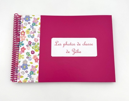 Album photos de classe  Fuchsia et liberty bleu et rose