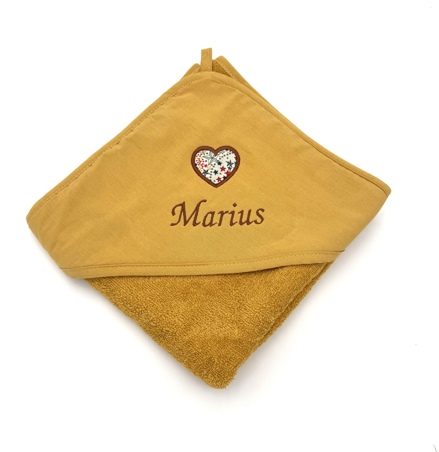 Cape de bain couleur avec motif en liberty