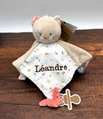 Doudou Chat Nattou beige personnalisé