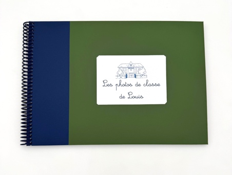 Album photos de classe bicolore vert foncé et bleu