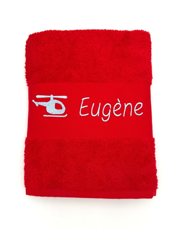 Serviette de toilette personnalisée avec Hélicoptère