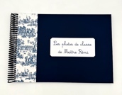 Album Enseignant ou ATSEM Bleu et toile de Jouy bleue