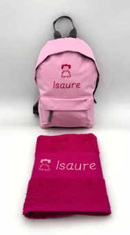 Sac à dos personnalisé et serviette assortie