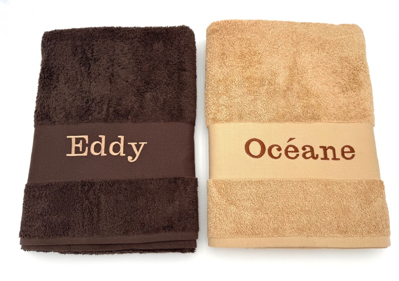 Duo de Draps de bain personnalisés assortis