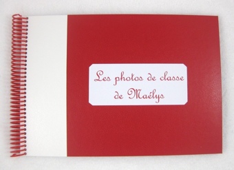 Album photos de classe bicolore rouge et blanc personnalisé