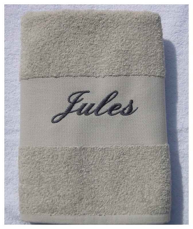 Pet-Jos Serviette De Bain Monogramme Brodée Personnalisée - 140 X 70 Cm Orange